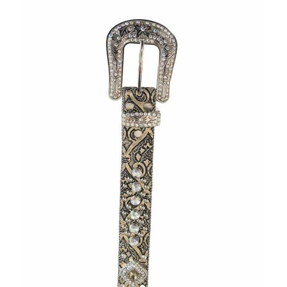 Angel Ranch Western Belt Embellished Crystals Womens Small‎ - Picture 3 of 12